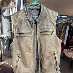 Harley-Davidson leather motorcycle vest. 