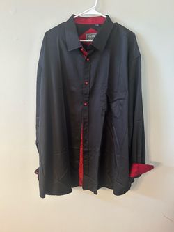 Men’s Black w/ red cuff Dress Shirt