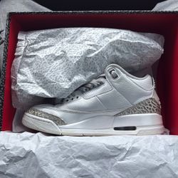 AIR JORDAN 3 RETRO WHITE METALLIC SILVER WHITE BLANG/BLANG/AFICENT METALLIQUE