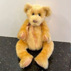Ty Classic 2000 Jeeves Teddy Bear 13&; Golden Plush With Colorful Nose . 