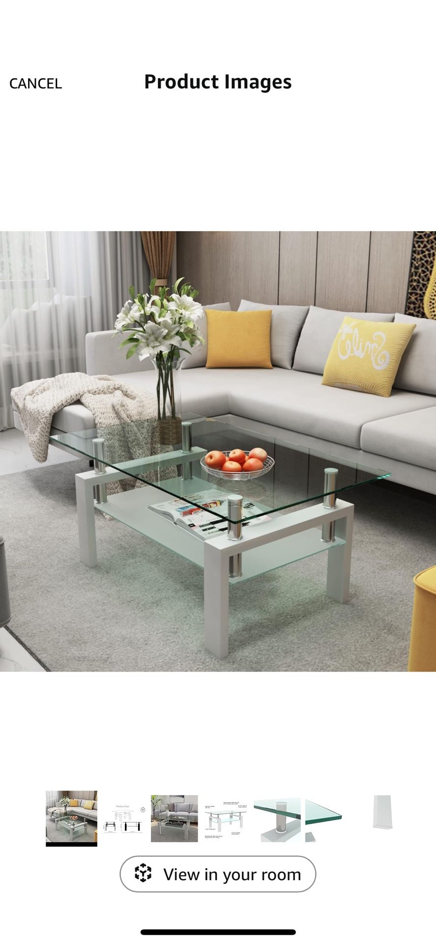 New Double Glass Metal Coffee Table
