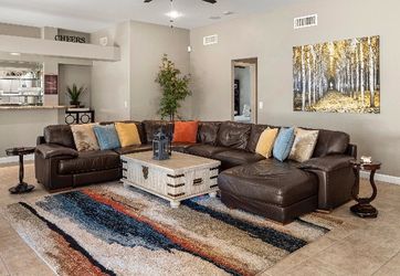 Large Brown leather sectional