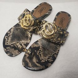 Carlos Santana Snakeskin Sandals. Size 8