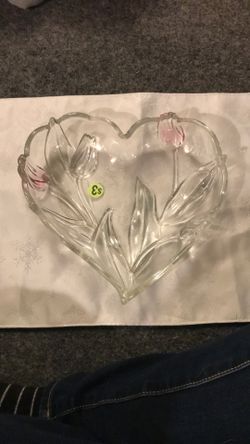 Glass Heart Shaped Dish