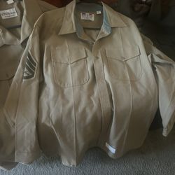 Camisas Color Beige Size In The Pictures Manga Larga