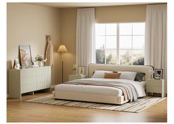 Black dresser and nightstand