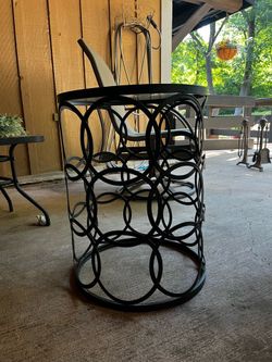 End table with glass top