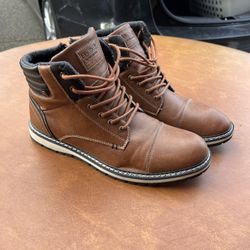 B-52 by Bullboxer Men's Cognac Lace Up/Zip Boots Size 12 Brown