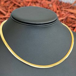 Jewelry 14k solid Yellow two tone Gold omega link 16.00” Chain necklace 20.60grams 4.00mm