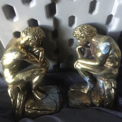 1928 The Thinker Thinking Man Heavy Bookends