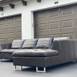 Sectional Sofa/Couch - Brown - Genuine Leather - Delivery Available 🚛