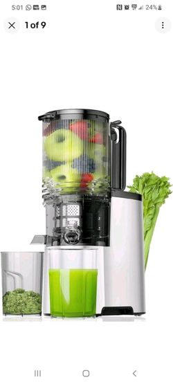 EanOruus JE-75B Masticating Juicer 200W 5.8in Chute Safety Lock Silver