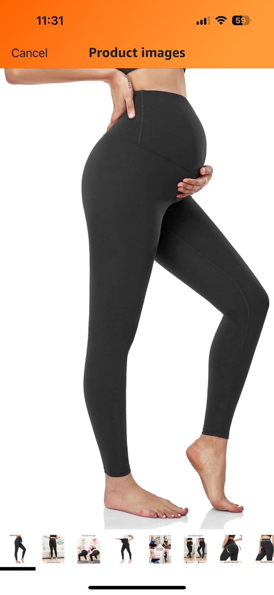 Women's Maternity Leggings Over The Belly Soft Non-See-Through Workout Yoga Pants Pregnancy Leggings