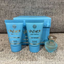 Brand New Versace Dylan Turquoise Mini Set For Women 
