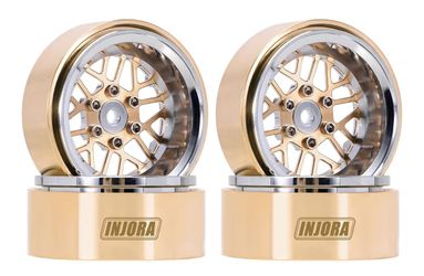 INJORA ModuWheel 1.3” Negative Offset Brass & Aluminum Beadlock
