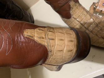 Lucchese Handmade Roper style Alligator tail booths size 91/2 D