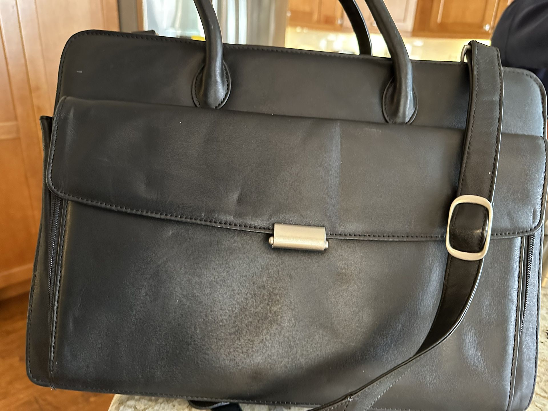 Wilsons Black Leather Briefcase