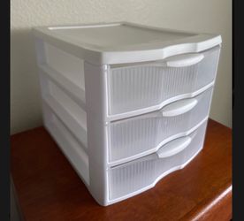 3-Drawer Storage Organizer - White/Clear