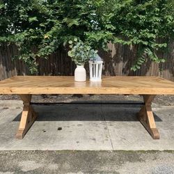 Custom Dining Table Farmhouse Country French Modern Rustic Solid Wood Set Restoration Hardware Insp Bench Hand Built Round Oval Counter Breakfast  