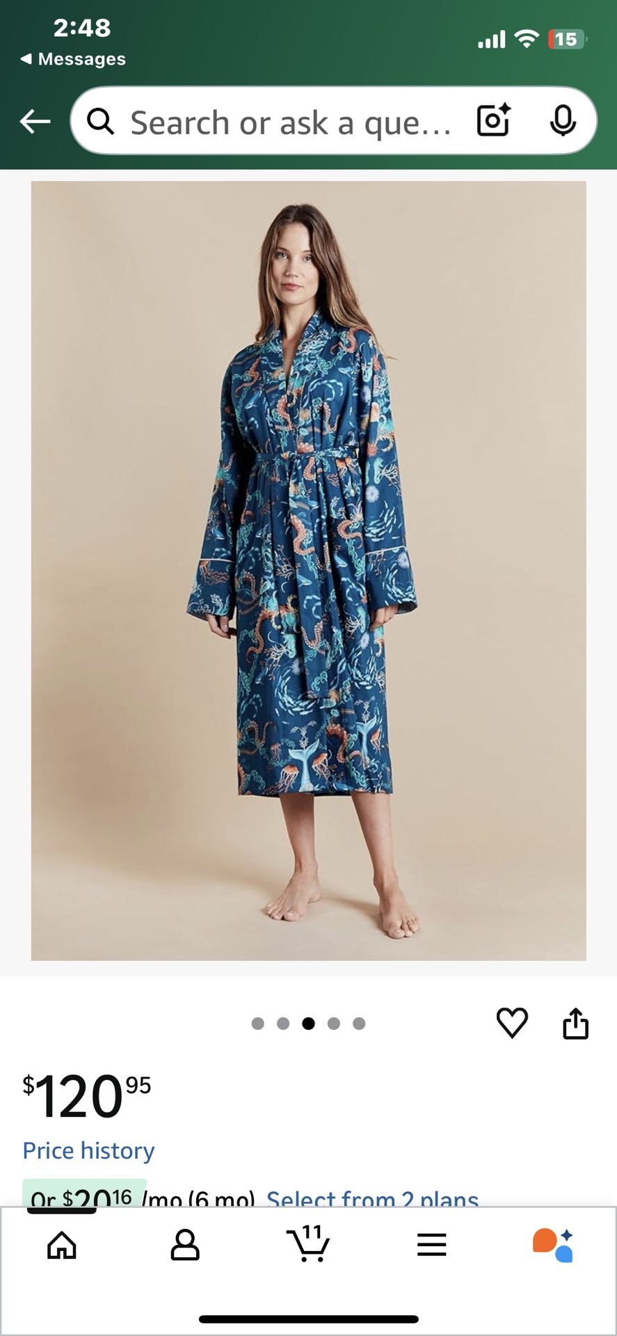 BOWN OF LONDON Woman’s Robe Medium -Ocean Treasure