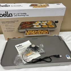 Bella 12” X 22” Griddle With Warming Tray
