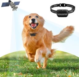 GPS Wireless Fence for Outdoor, Pet Containment System with AI Smart GPS Signal for Most of Dogs, Waterproof&Rechargeable Electric Collar Fence with 3
