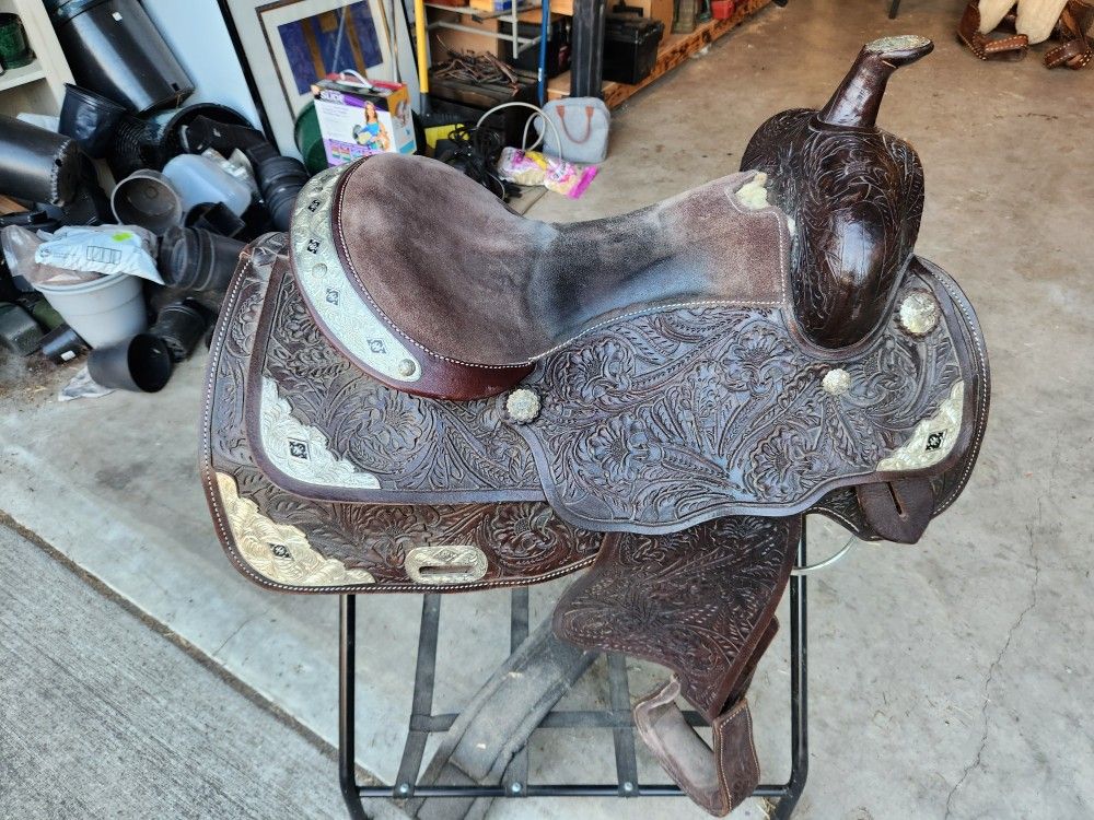 Fancy Tooled Western Saddle