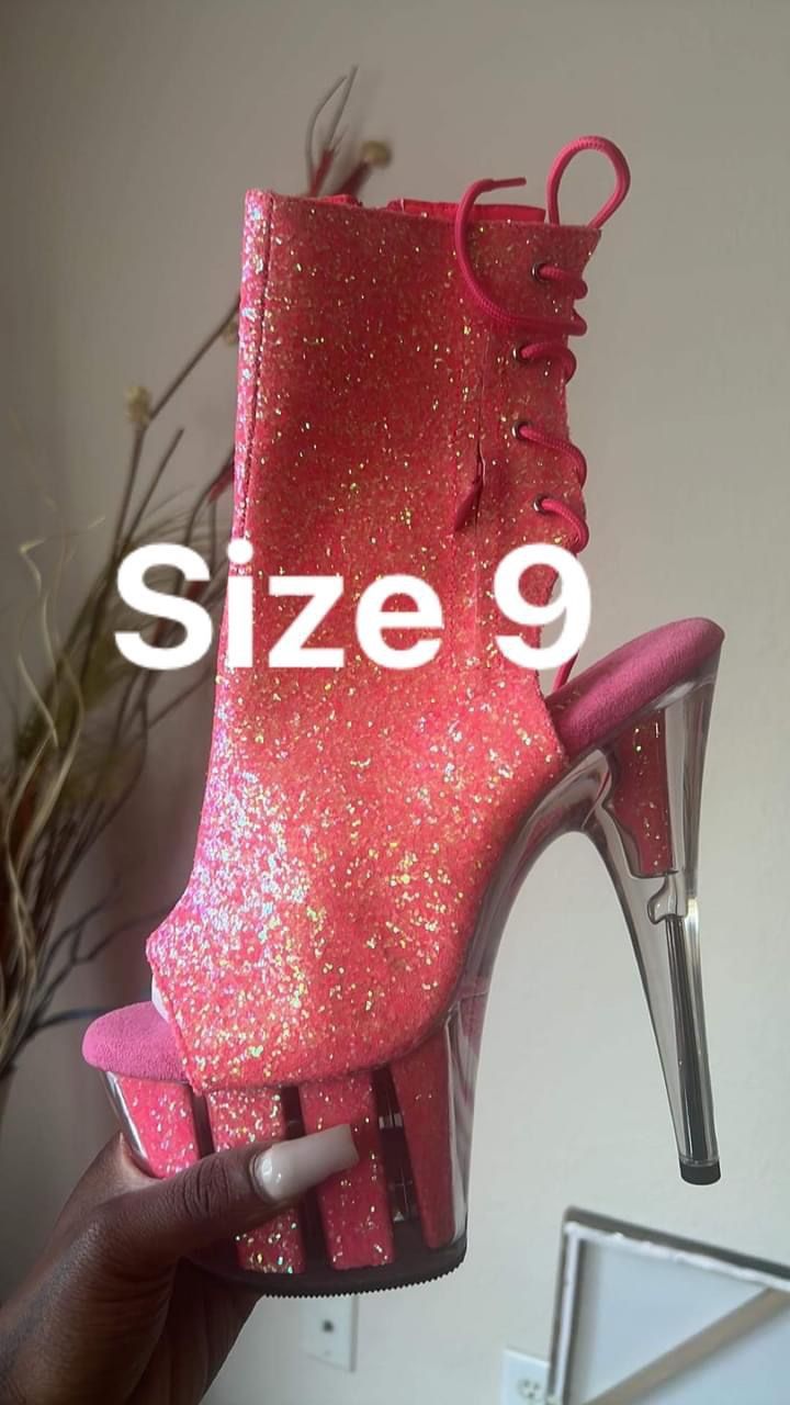 Pink Stripper Boots 