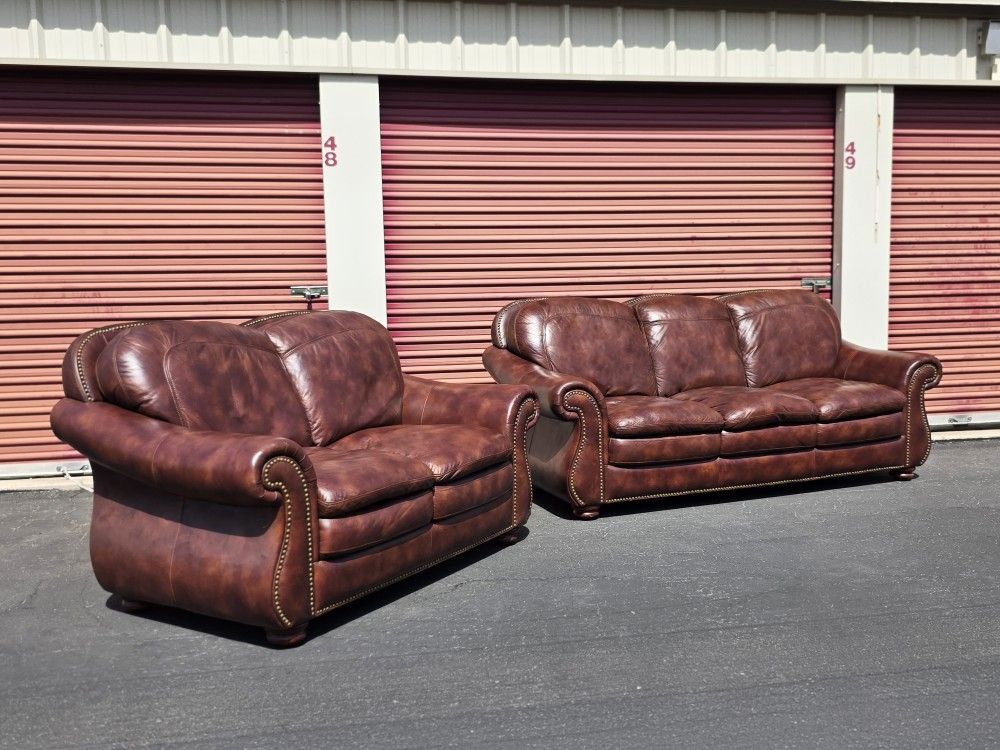 Leather Sofa and Loveseat