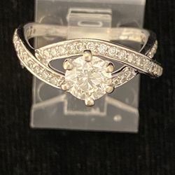 0.80ct diamond 14k White gold ring