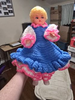 18in Doll With Crocheted Dress