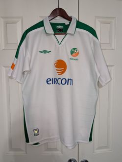 AUTHENTIC UMBRO TEAM IRELAND 2003-2005 AWAY SOCCER FOOTBALL JERSEY SHIRT