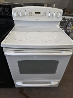 Ge Electric Glass Stove White