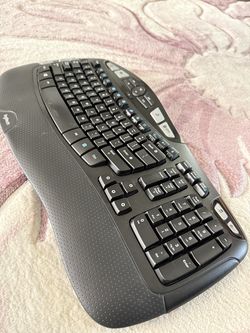 Logitech K350 Wireless Comfort Wave Ergonomic Keyboard with USB Receiver Dongle