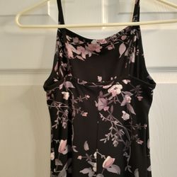 Black Floral Print Cocktail Dress