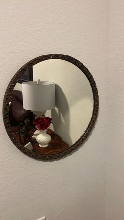 Antique round mirror