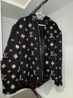 Custom Diamond Zip-Up Louis Vuitton Jacket –