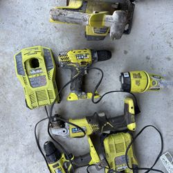 18v Ryobi Cordless Tools And Assorted Power Tools
