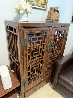 Antique Chinese Moon window Cabinet Chest