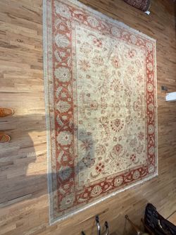 Hand-Knotted 100% Wool Mahal Rug 9’ x 11’9” – Professionally Cleaned