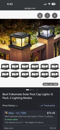 Folksmate solar post cap lights 12pk