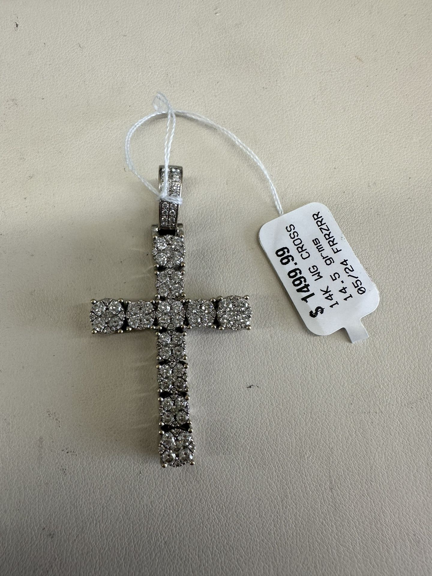 White Gold Diamond Cross (14k) 
