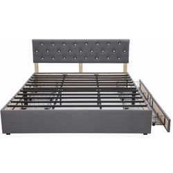 King Size Bed Frame With Drawers