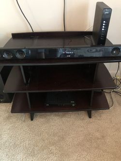 Solid wood tv stand really nice and sturdy