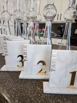 Marble table numbers,  set of 15