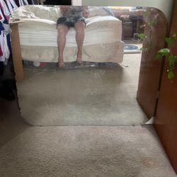 Old mirror with rounded corners