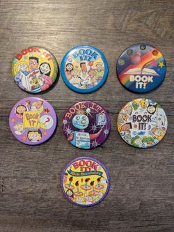 Set Of 7 Book It! Pins