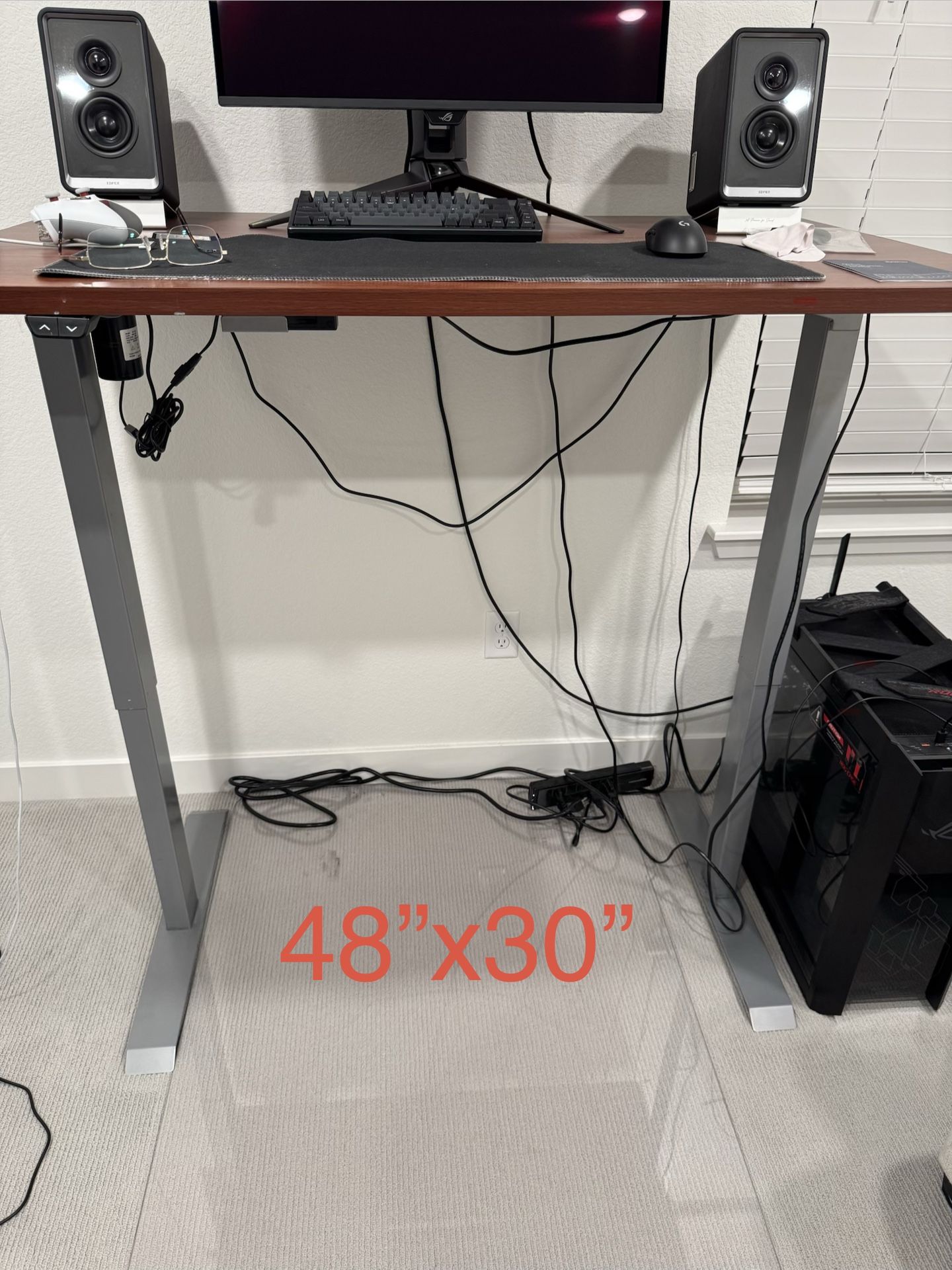 48x30 Standing Desk, Walnut Color