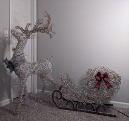 4ft Reindeer & Sleigh Christmas Outdoor Yard Decor