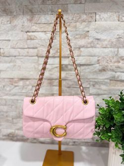 1:1 Coach Tabby Quilted Leather Shoulder Bag Pink